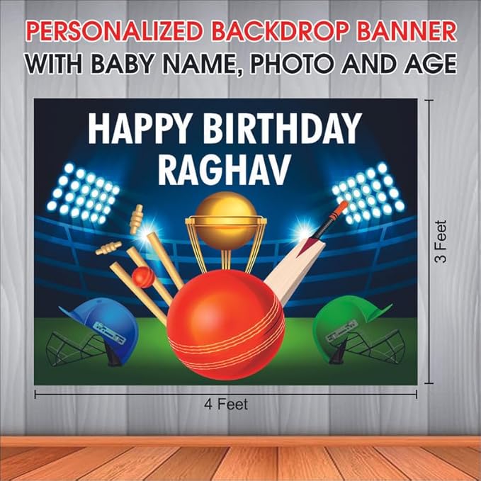 Customised Cricket Birthday Banner Theme