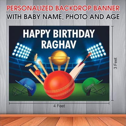 Customised Cricket Birthday Banner Theme