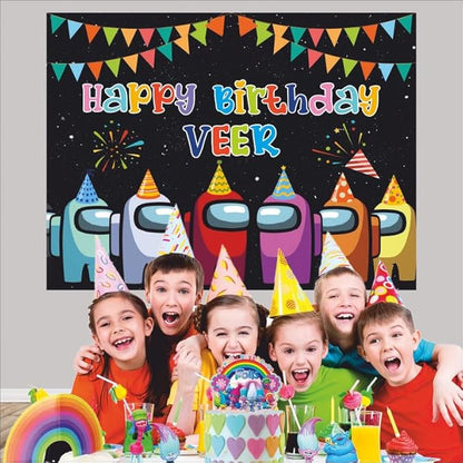 Customized Among Game Birthday Banner for Kids