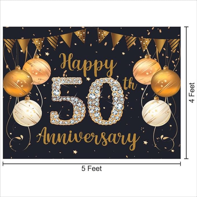 50th Wedding Anniversary Backdrop for Celebration