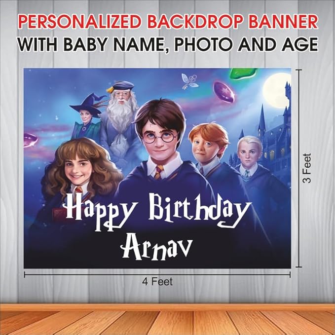 Customised Harry Potter Birthday Backdrop Theme for Kids