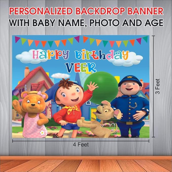 Customised Noddy Birthday Backdrop Theme for Kids