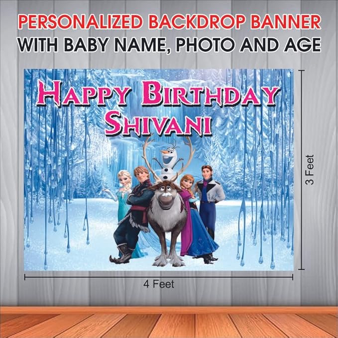 Customised Frozen Birthday Banner Theme
