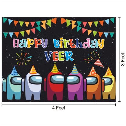 Customized Among Game Birthday Banner for Kids