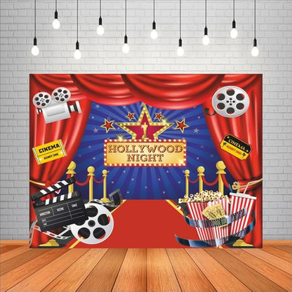 Hollywood Movie Night Backdrop Theme for Party Decorations