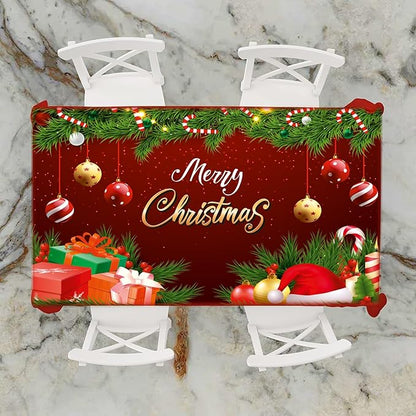 Merry Christmas Velvet 8 Seater Dining Table Cover