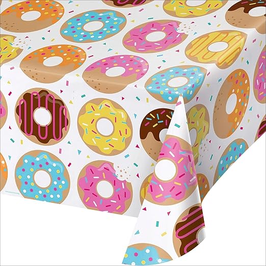 Donuts Block Rectangular Table Cover for Kids Birthday Party