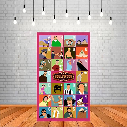 Bollywood Movie Night Backdrop Theme for Party Decorations