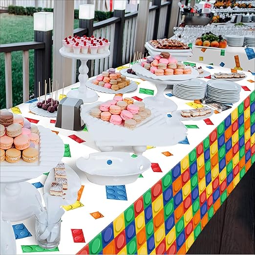 Building Block Rectangular Table Cover for Kids
