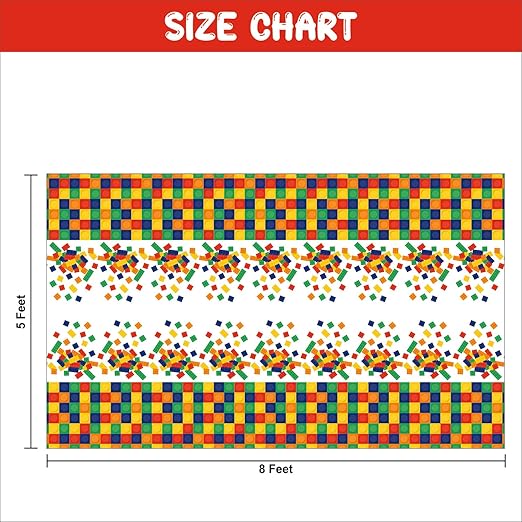Building Block Rectangular Table Cover for Kids
