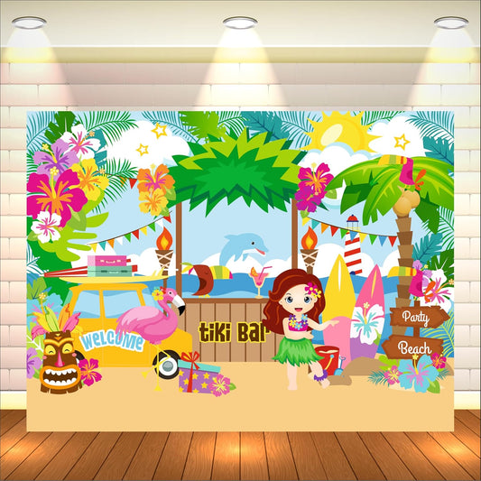 Aloha Theme Backdrop | Birthday Banner for Decoration