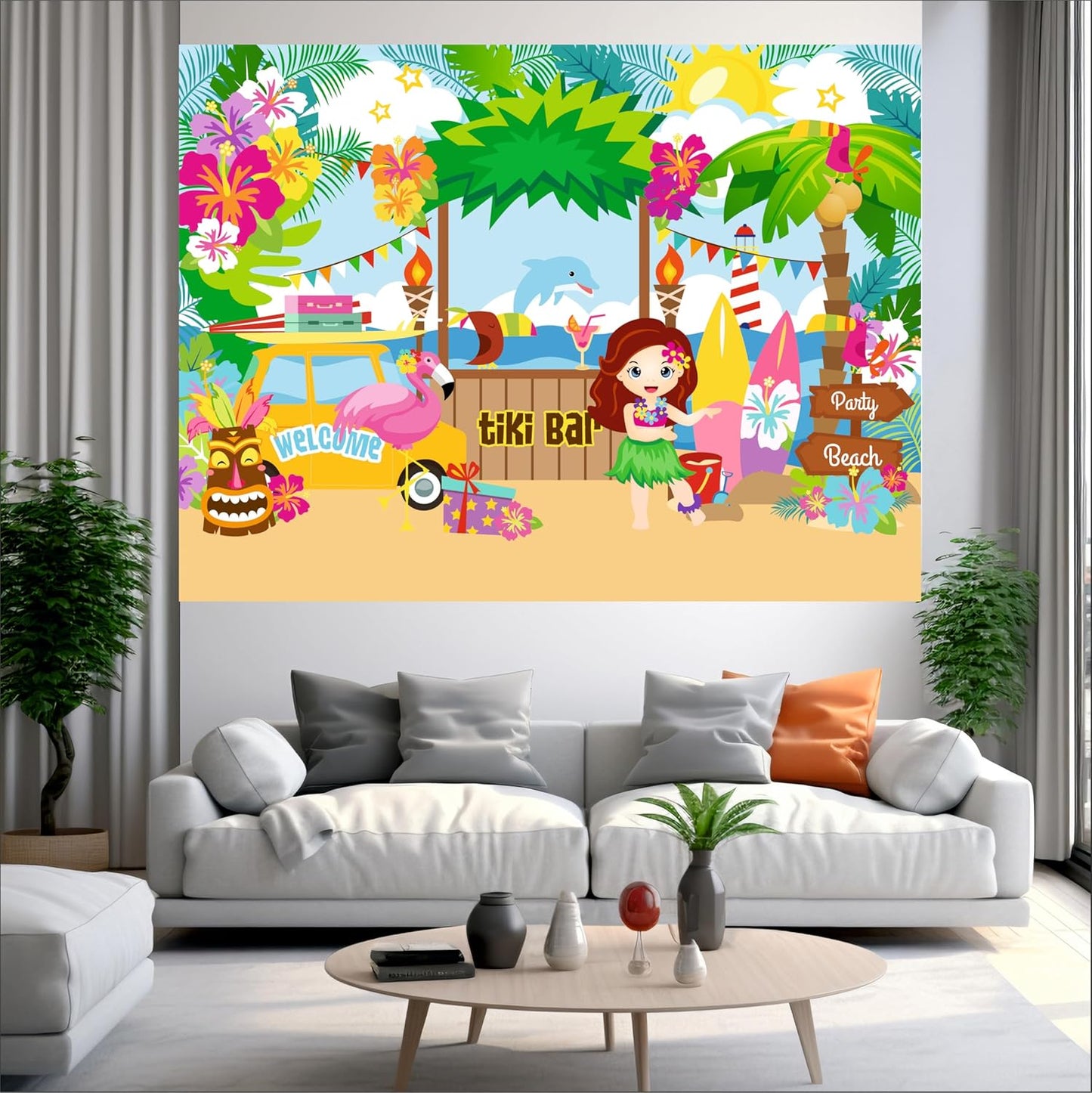 Aloha Theme Backdrop | Birthday Banner for Decoration