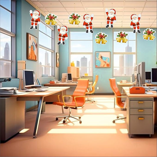Christmas Hanging Danglers Paper Santa and Bells Ornaments