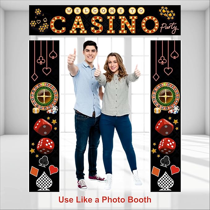 Welcome to Casino Backdrop Theme For Party Decoration