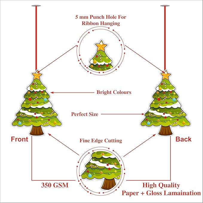 Christmas Hanging Danglers Paper Tree Ornaments