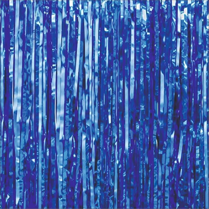 Blue Foil Curtains for Decoration Fringe Curtain for Birthday