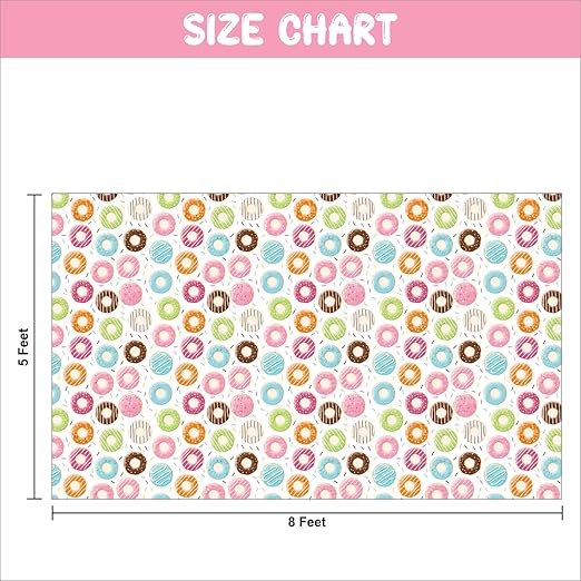 Donuts Block Rectangular Table Cover for Kids Birthday Party
