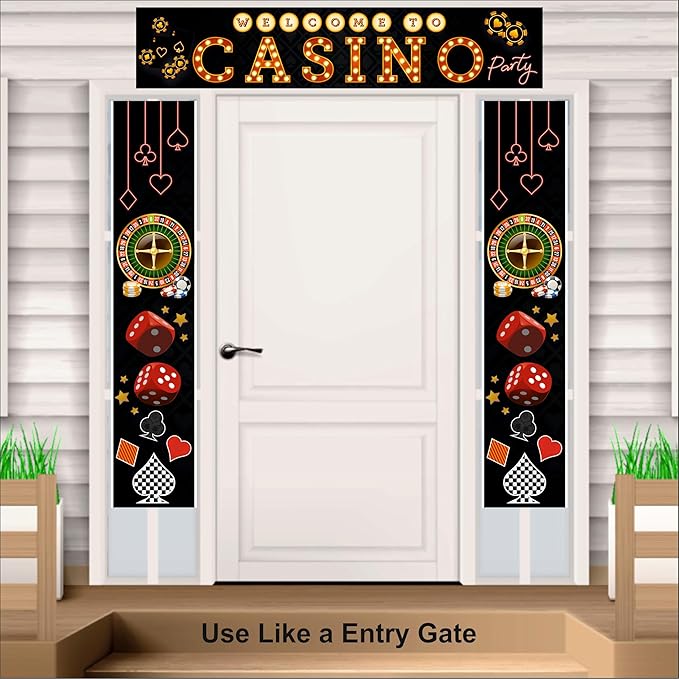 Welcome to Casino Backdrop Theme For Party Decoration