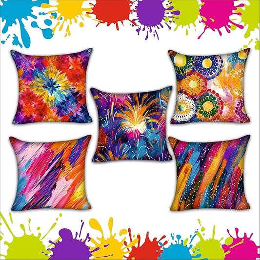 Colorful Decorative Printed Cushion Covers Pack of 5