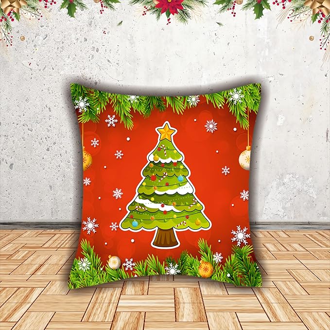 Christmas Decorative Printed Cushion Covers Pack of 6