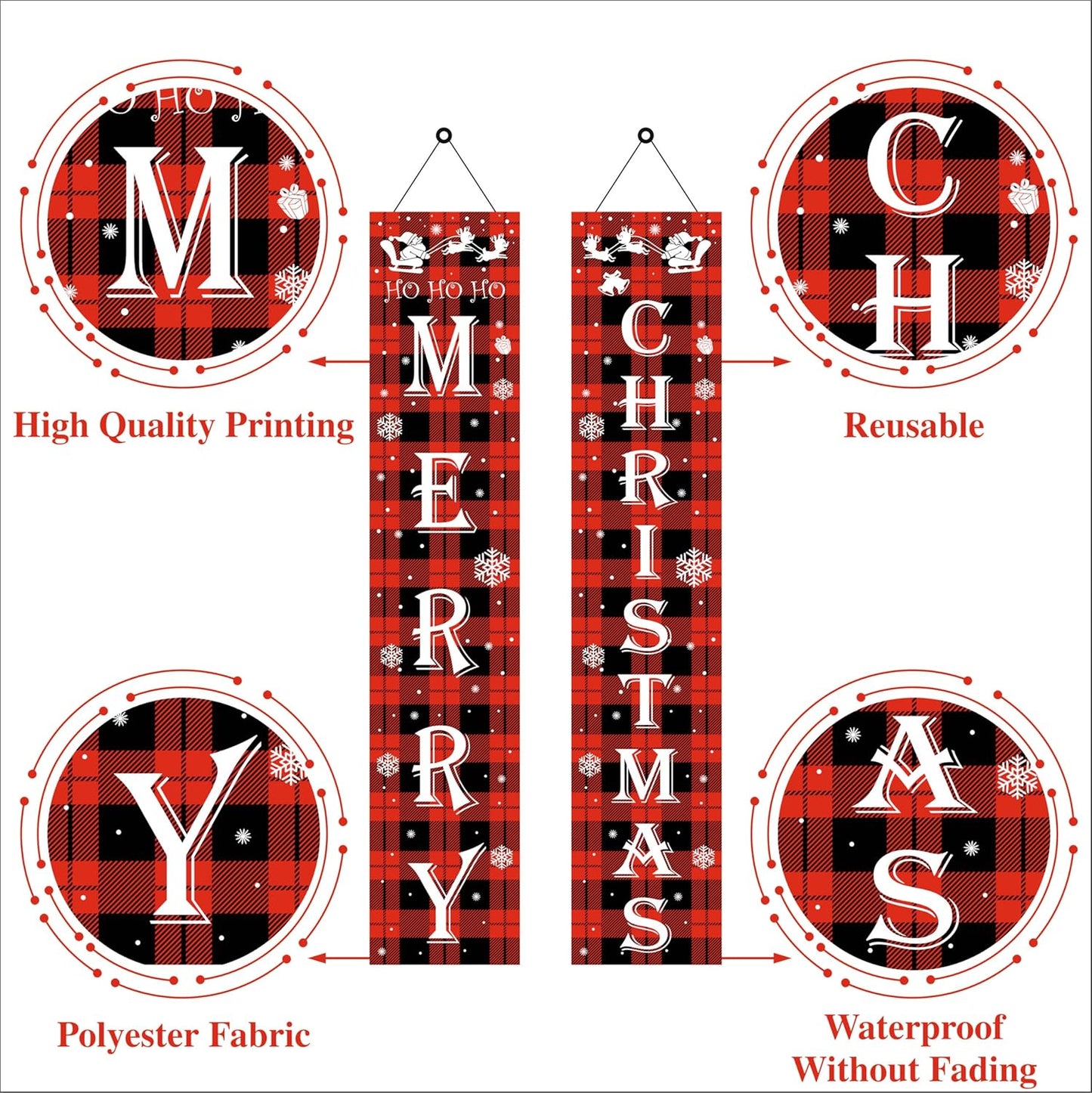 Merry Christmas Porch Sign Banner