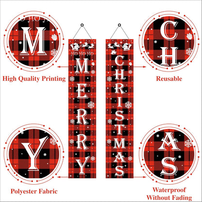 Merry Christmas Porch Sign Banner