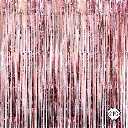 Rose Gold Foil Curtains for Decoration Fringe Curtain for Birthday