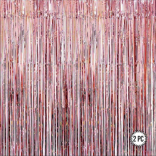 Rose Gold Foil Curtains for Decoration Fringe Curtain for Birthday