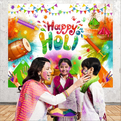 Happy Holi Party Backdrop