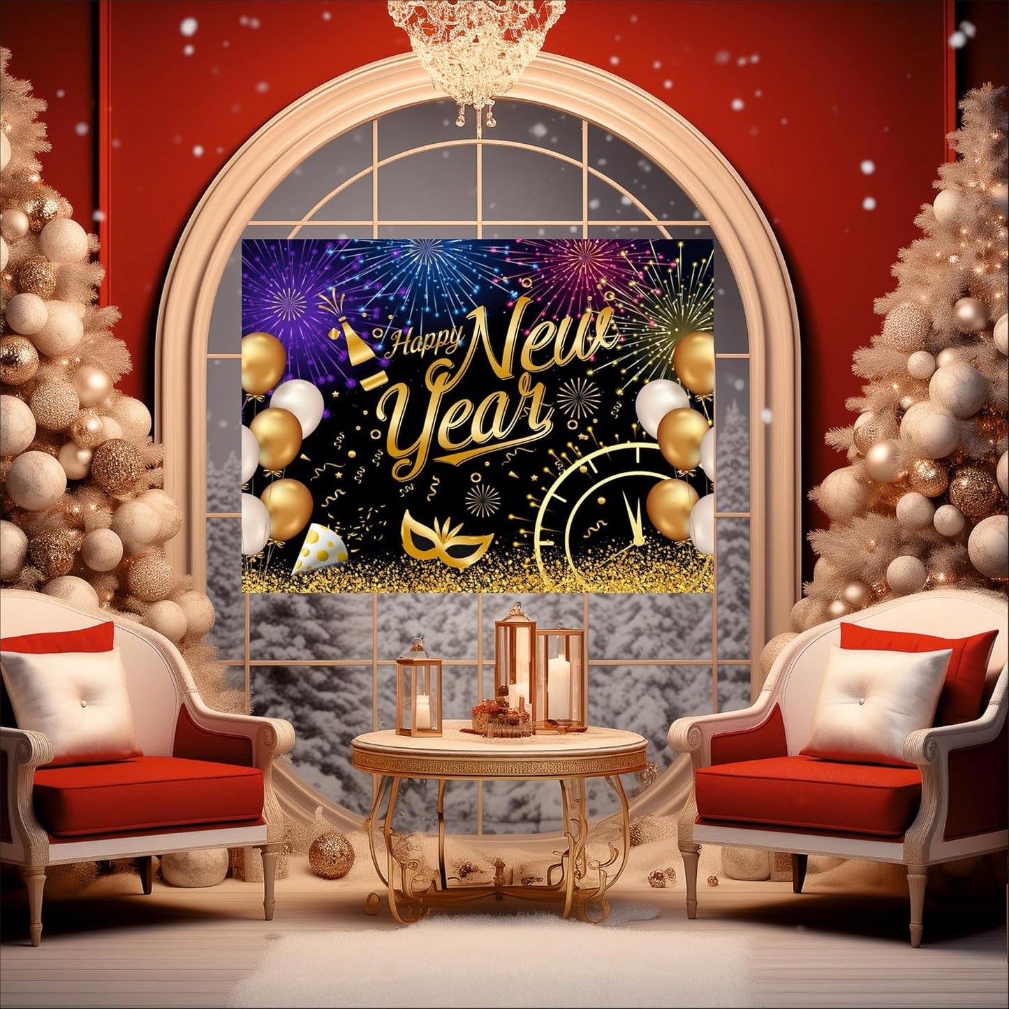 Happy New Year Backdrop