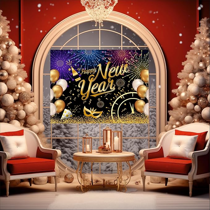 Happy New Year Backdrop Decoration Items for Home