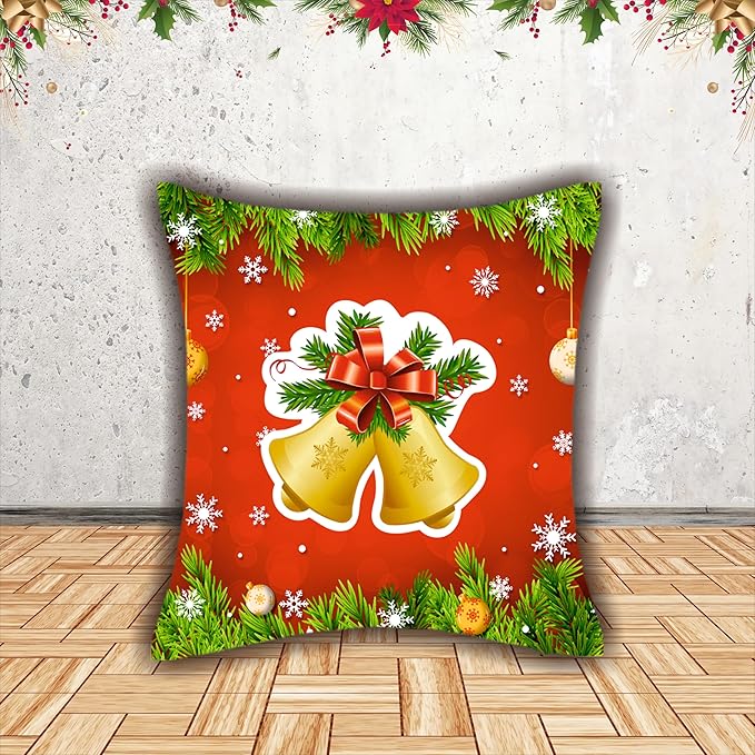 Christmas Decorative Printed Cushion Covers Pack of 6