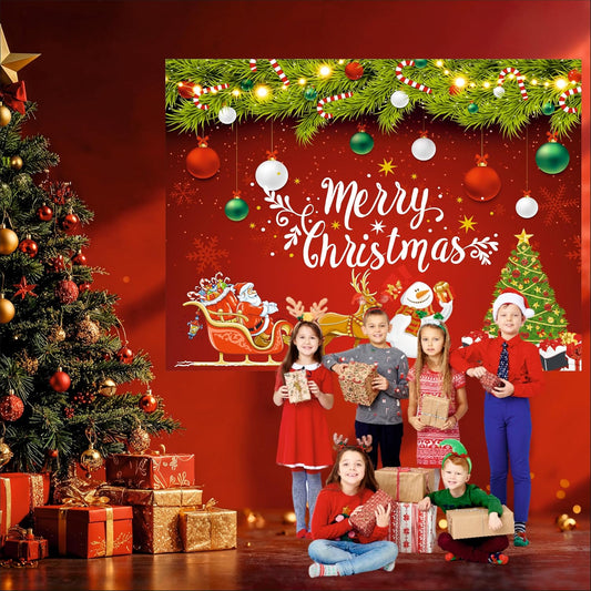 Merry Christmas Backdrop Banner