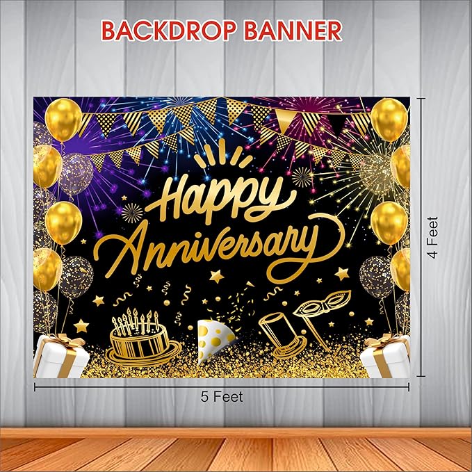 Happy Anniversary Backdrop for Celebration