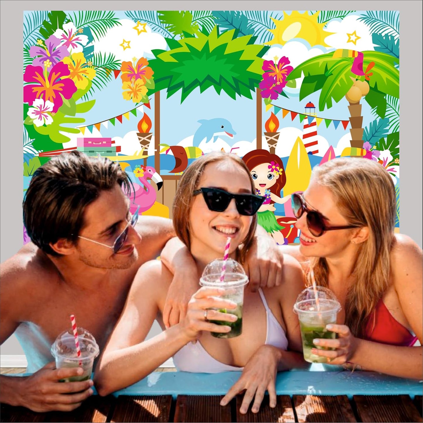 Aloha Theme Backdrop | Birthday Banner for Decoration