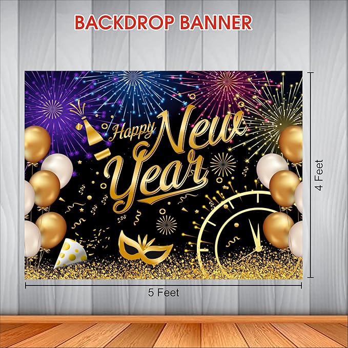 Happy New Year Backdrop Decoration Items for Home