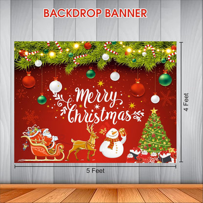 Merry Christmas Backdrop Banner