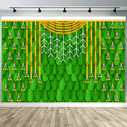 Marigold Yellow & Orange Flowers Decorative Theme Backdrop for Events, Home & Photoshoots