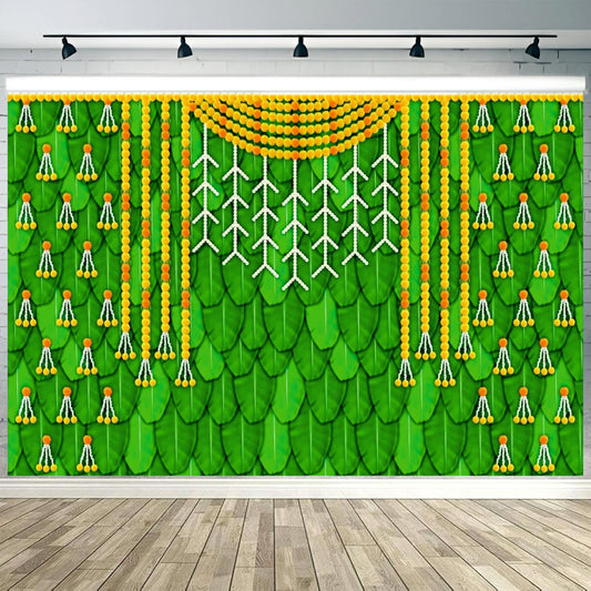 Marigold Yellow & Orange Flowers Decorative Theme Backdrop for Events, Home & Photoshoots