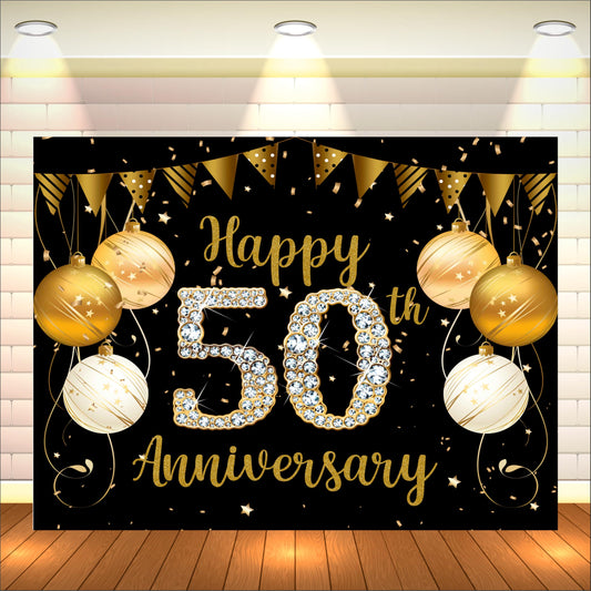 50th Anniversary Backdrop for Photo Booth & Stage Decor