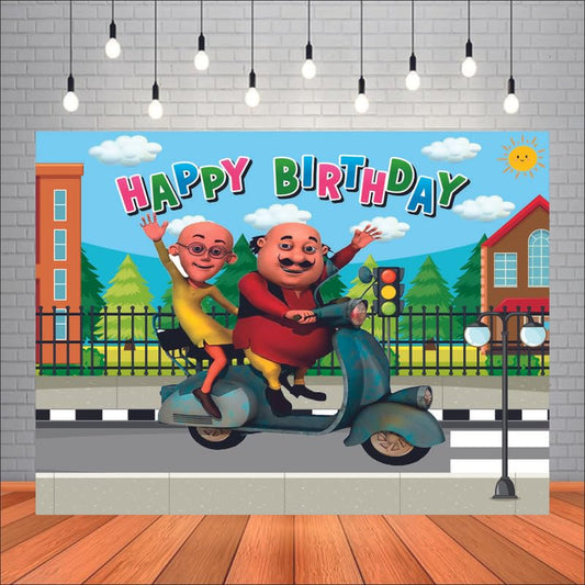 Motu Patlu Theme Birthday Backdrop for Kids