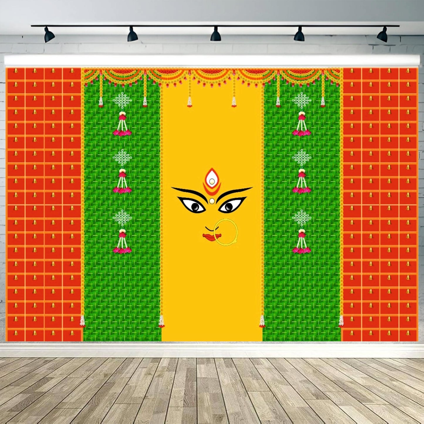 Navratri Decorative Theme Backdrop Decoration Set for Pooja & Garba