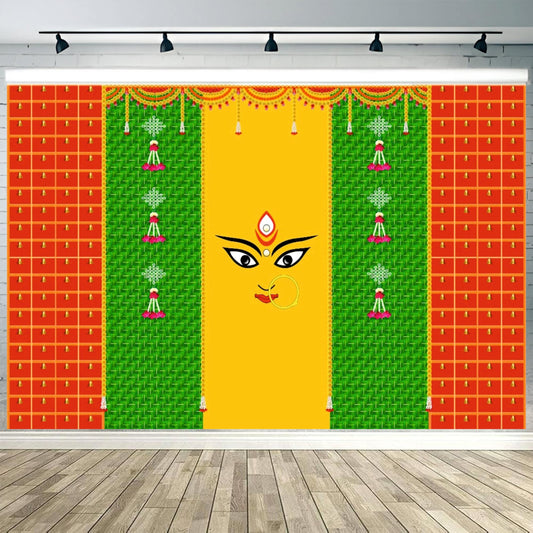 Navratri Decorative Theme Backdrop Decoration Set for Pooja & Garba