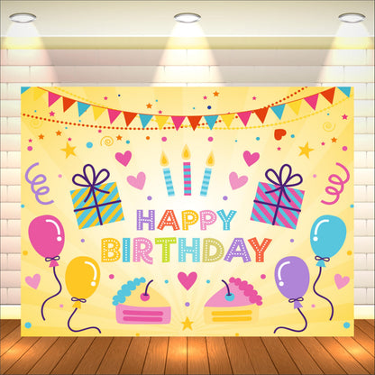 Happy Birthday Theme Birthday Backdrop for Kids