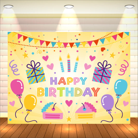 Happy Birthday Theme Birthday Backdrop for Kids