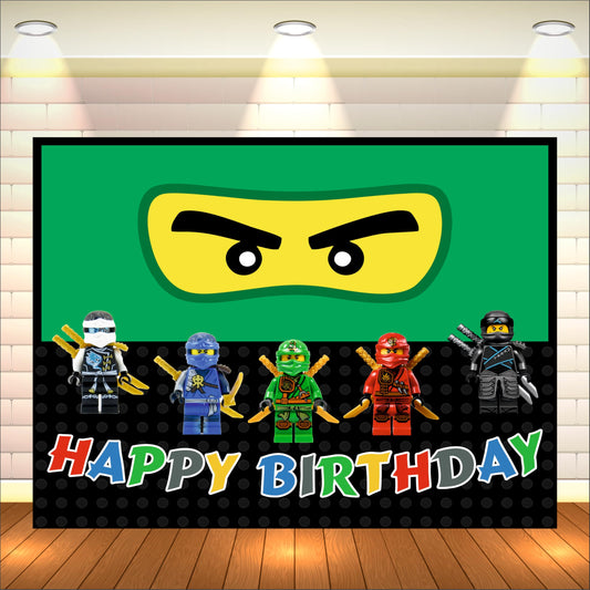 Ninja Theme Birthday Backdrop for Kids