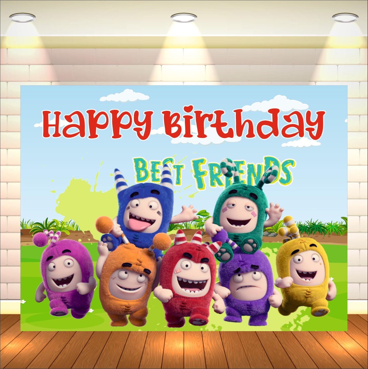 Oddbods Theme Birthday Backdrop for Kids