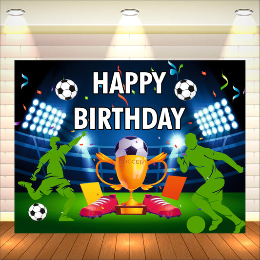 Soccer Birthday Theme Birthday Backdrop for Kids
