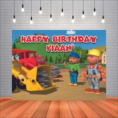 Customised Bob The Builder Birthday Banner Theme