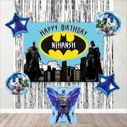 Batman Birthday Backdrop Theme for Kids (Pack of 8)